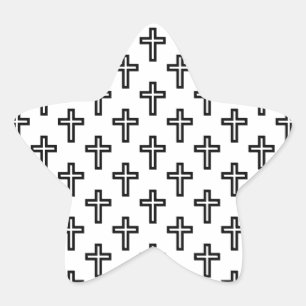 Christian Cross Star Sticker