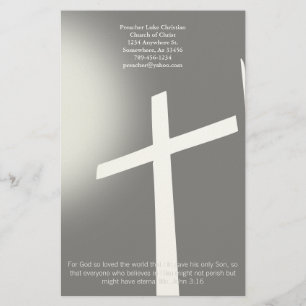 Christian Cross Stationery On Black