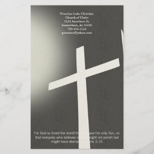 Christian Cross Stationery On Black