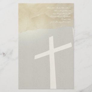 Christian Cross Stationery On Grey