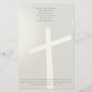 Christian Cross Stationery On Grey