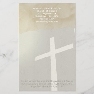Christian Cross Stationery On Grey
