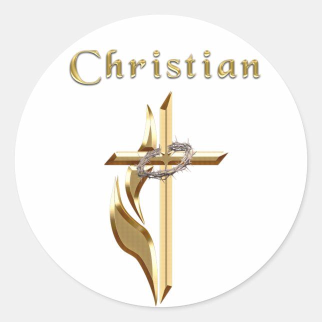 Christian Cross sticker (Front)