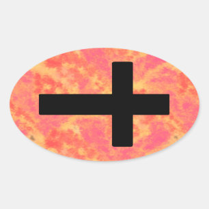 Christian Cross Stickers Sunrise Colour Background