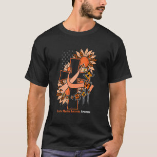 Christian Cross Sunflower Acute Myeloid Leukaemia T-Shirt