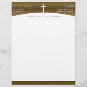 Christian Cross Symbol Custom Letterhead