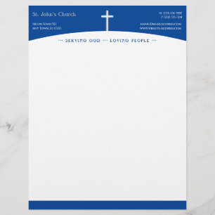 Christian Cross Symbol Custom Letterhead