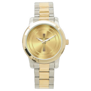 Christian Cross Symbol   gold Watch