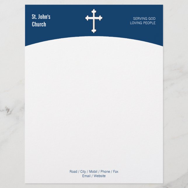 Christian Cross Symbol Letterhead (Front)