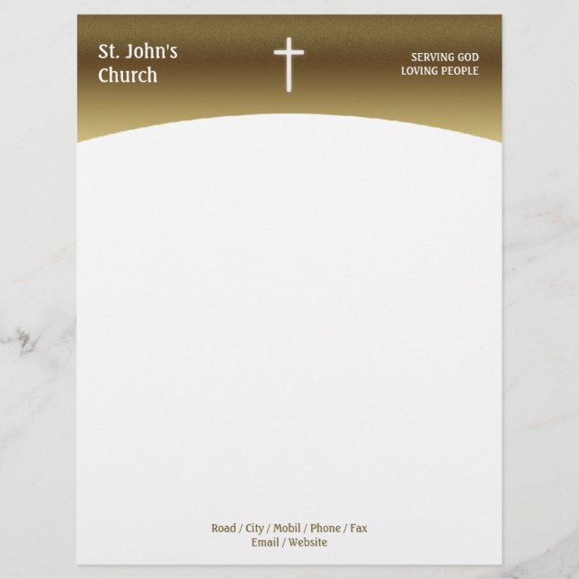 Christian Cross Symbol Letterhead Design (Front)