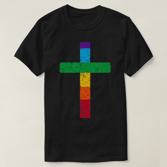 Christian Cross Symbol LGBT Gay Pride Men Women Ka T-Shirt (Design Front)