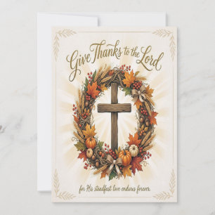 Christian Cross Thanksgiving Card