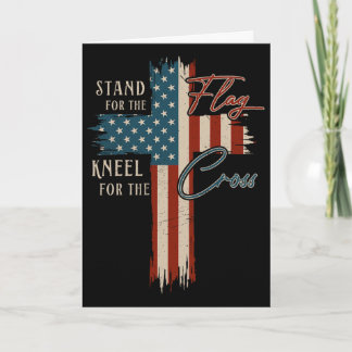 Christian Cross Usa Flag 4th Of July Religious Pat Card