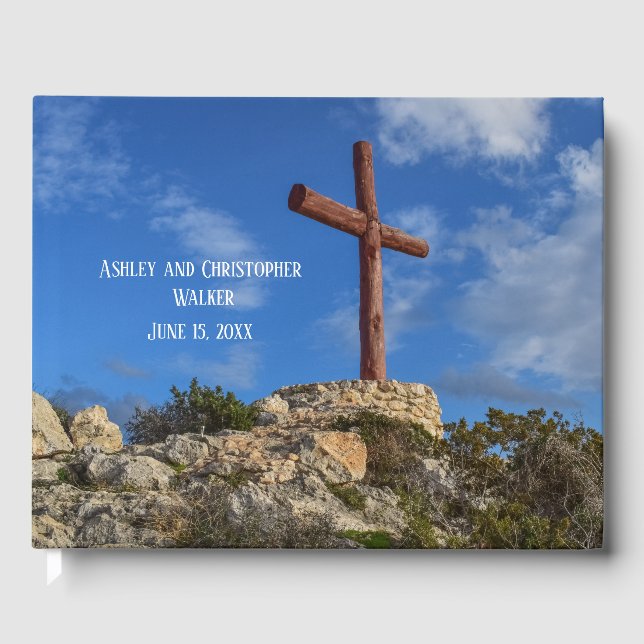 Christian Cross Wedding Guestbook (Front)