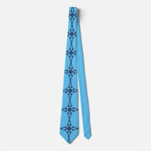 Christian Cross with Blue Ornament Tie