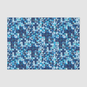 Christian Crosses Modern Blue Geometric Tissue Paper