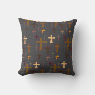 Christian Crosses Neutral Tone Cushion
