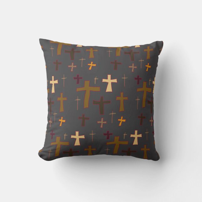 Christian Crosses Neutral Tone Cushion (Front)