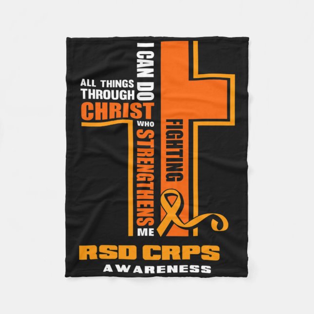 Christian Crps Warrior Fighter Rsd Crps Awareness  Fleece Blanket (Front)