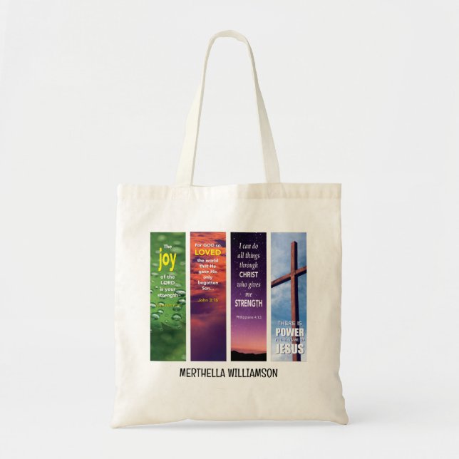 Christian Custom Name BIBLE MEDITATION Tote Bag (Front)