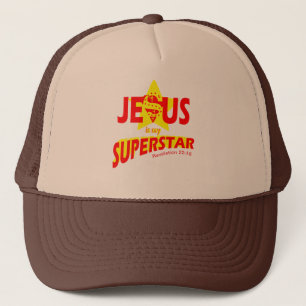 Christian Custom Trucker Cap Jesus is my Superstar