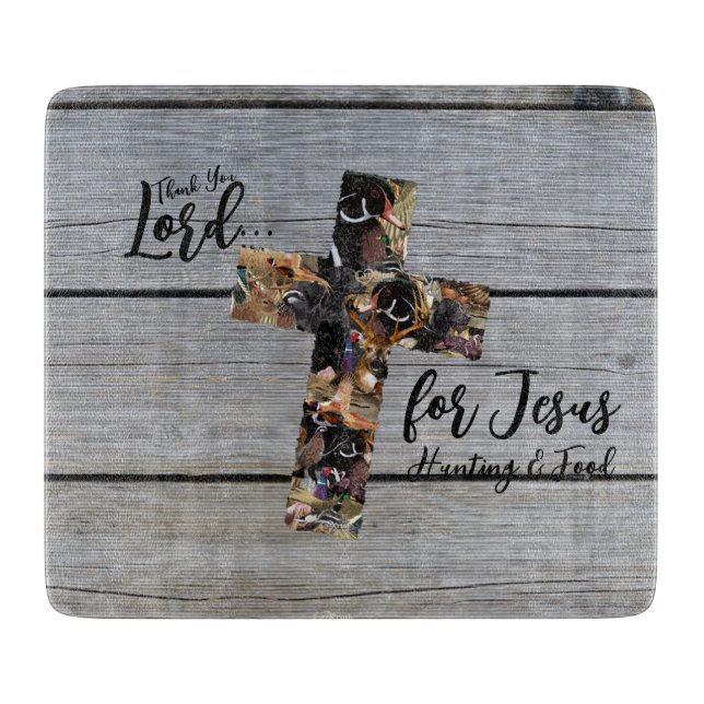 Christian Cutting Board, Wildlife Cross Cutting Board (Front)