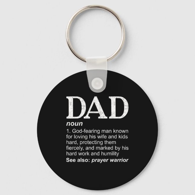 Christian Dad Definition Fathers Day Dad  Key Ring (Front)