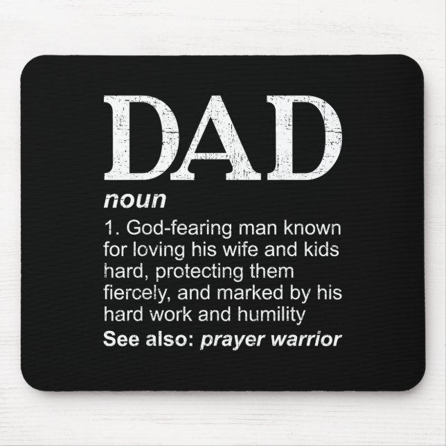 Christian Dad Definition Fathers Day Dad  Mouse Mat (Front)