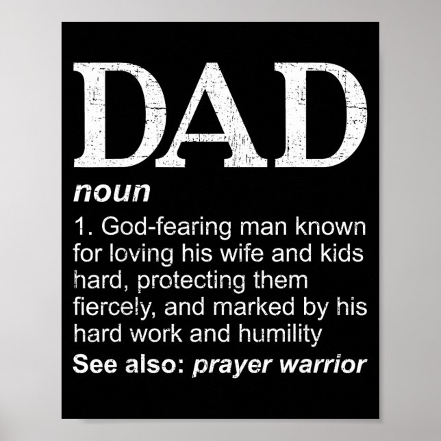 Christian Dad Definition Fathers Day Dad  Poster (Front)