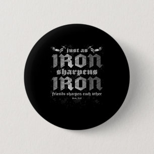 Christian Dad Iron Sharpens Iron Bible Proverbs Ve 6 Cm Round Badge