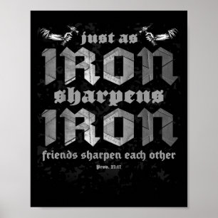 Christian Dad Iron Sharpens Iron Bible Proverbs Ve Poster