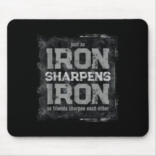 Christian Dad Iron Sharpens Iron Scripture Verse B Mouse Mat