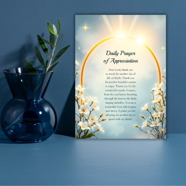 Christian Daily Prayer of Appreciation Elegant Card (Christian Daily Prayer of Appreciation Elegant Note Card)