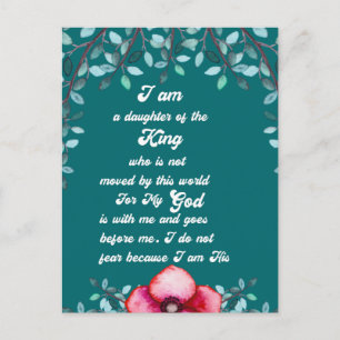 Christian Daughter Of The King Christian  Postcard