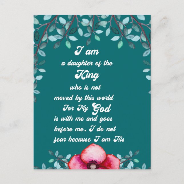Christian Daughter Of The King Christian  Postcard (Front)