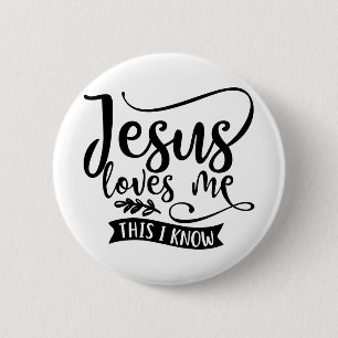 Christian Design Jesus Loves Me 6 Cm Round Badge