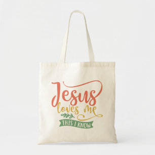 Christian Design Jesus Loves Me. This I Know Tote Bag