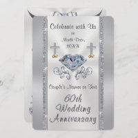 Christian Diamond Wedding Anniversary Invitations