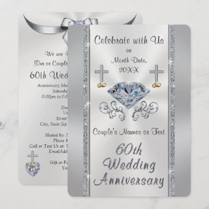 Christian Diamond Wedding Anniversary Invitations