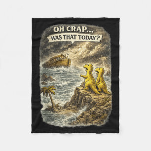 Christian Dinosaur Humour Jesus Dinos Design Churc Fleece Blanket