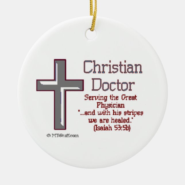 Christian Doctor Ceramic Tree Decoration (Front)