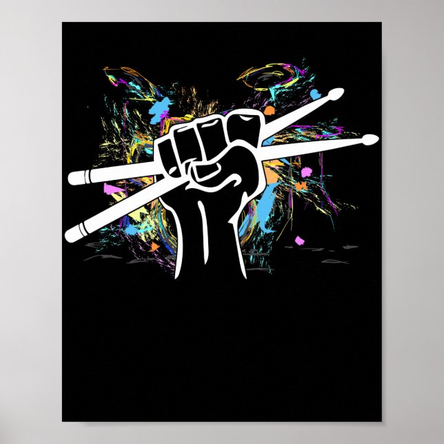 Christian Drumming Drum Sticks Cross Religious Ban Poster (Front)
