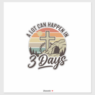 Christian Easter 3 Days Retro Cross Cave T-Shirt D
