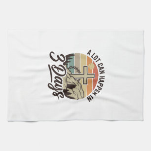 Christian Easter 3 Days Retro Cross Cave T-Shirt D Tea Towel