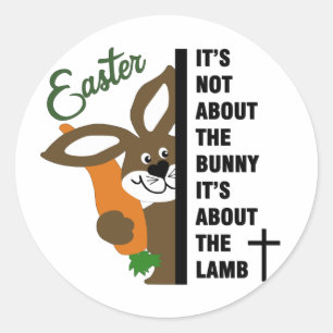 Christian Easter Bunny Classic Round Sticker