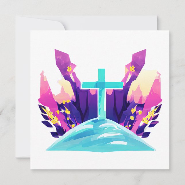 Christian Easter Cross  Holiday Card (Front)