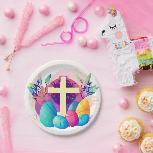 Christian Easter Cross    Paper Plate (Party)