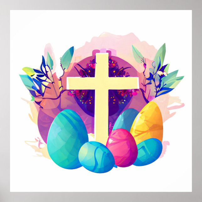 Christian Easter Cross  Poster (Front)