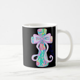 Christian Easter Cross Religious Risen Floral Coffee Mug
