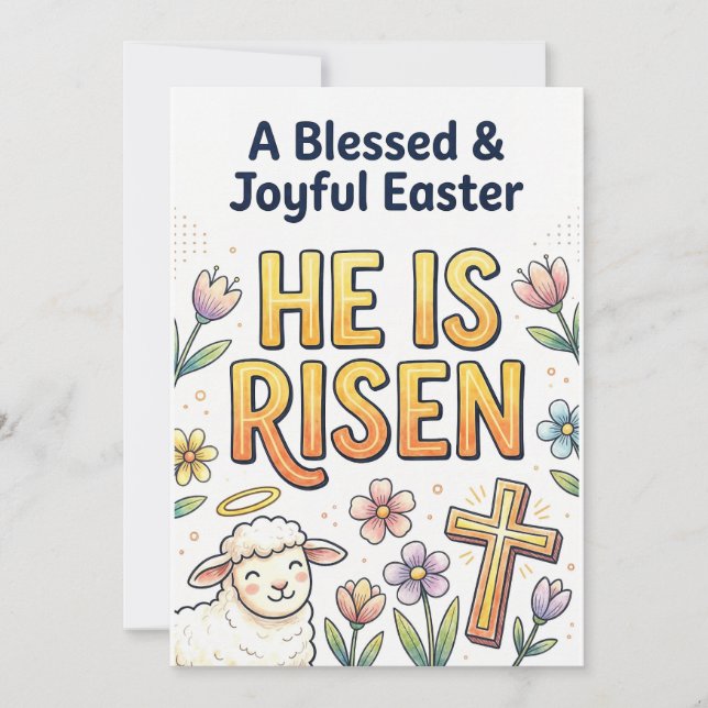 Christian Easter Greeting Art Holiday Card (Front)